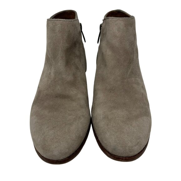 Sam Edelman Petty Ankle Boot Size 8.5 Tan Suede Leather Side Zip Low Heel - Picture 4 of 12